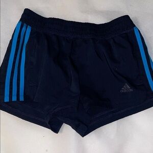 Adidas Navy Shorts with Aqua Stripes